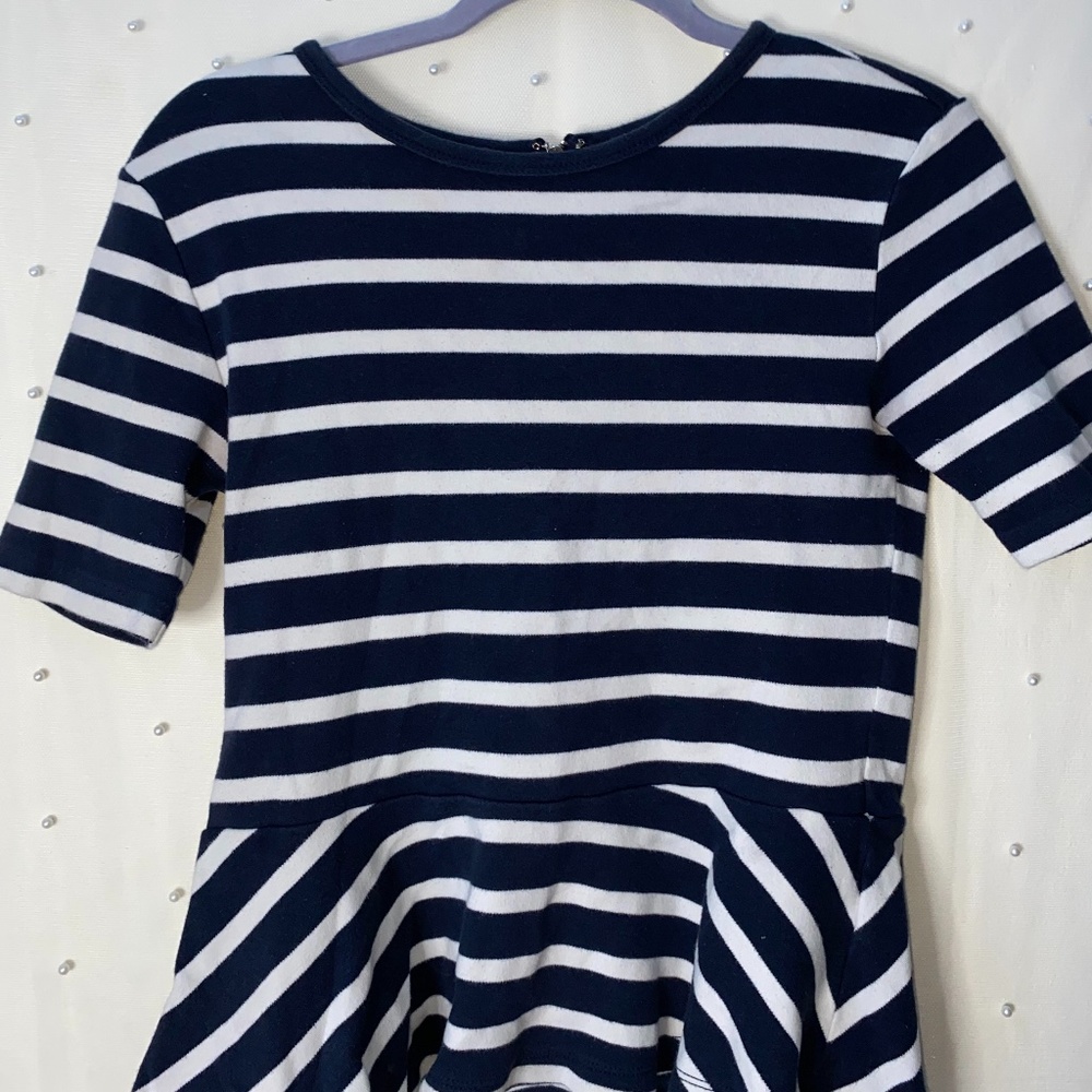 Gap Navy & White Peplum Top